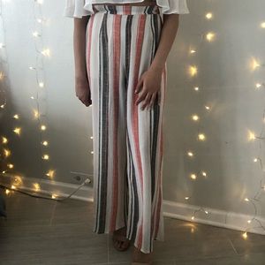 White Striped Wide Leg Pants!